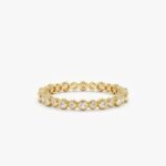 18K Solid Gold Alternating Natural Diamond Eternity Band