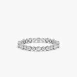 18K Solid Gold Alternating Natural Diamond Eternity Band - Image 2