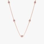 14K Solid Gold Amethyst Station Necklace - Image 4