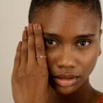 14K Solid Gold Aquamarine Chain Ring - Image 6