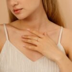 14K Solid Gold Aquamarine Chain Ring - Image 5