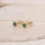 Art Deco Emerald Studs - 图片 3
