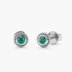 Art Deco Emerald Studs - 图片 2