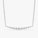 Ascending Curved Diamond Bar Necklace - 图片 2