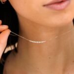 Ascending Curved Diamond Bar Necklace - 图片 4