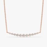 Ascending Curved Diamond Bar Necklace - 图片 3