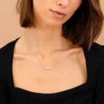 Ascending Curved Diamond Bar Necklace - 图片 6
