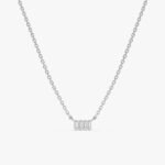 Baguette Natural Diamond Bar Necklace - Image 3
