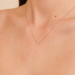 Baguette Natural Diamond Bar Necklace - Image 4