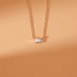 Baguette Natural Diamond Bar Necklace - Image 6
