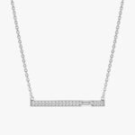 Baguette Natural Diamond Bar Necklace - 图片 2