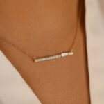 Baguette Natural Diamond Bar Necklace - 图片 5