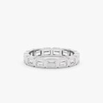 14K Solid Gold Baguette Natural Diamond Eternity Ring - 图片 2