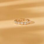 14K Solid Gold Baguette Natural Diamond Eternity Ring - 图片 4