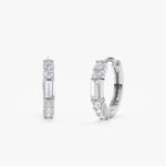 Baguette Natural Diamond Huggies - Image 2