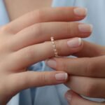 14K Solid Gold Beaded Natural Diamond Ring - Image 5