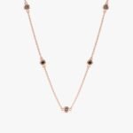 14K Solid Gold Black Diamond Station Necklace - Image 4