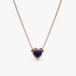 Blue Sapphire Heart Necklace - 图片 3