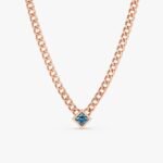 Blue Topaz Cuban Chain Necklace - Image 4
