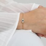 14K Solid Gold Bold Sapphire & Diamond Eye Bracelet - 图片 5