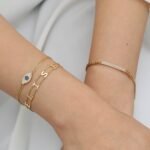 14K Solid Gold Bold Sapphire & Diamond Eye Bracelet - 图片 3
