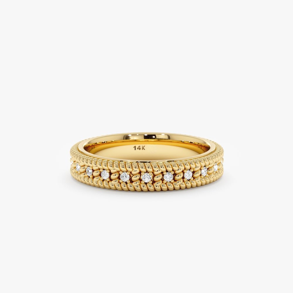 Braided Diamond Eternity Band
