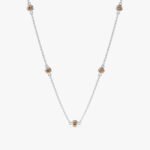 14K Solid Gold Citrine Station Necklace - 图片 2