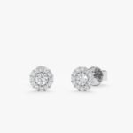 Classic Natural Diamond Halo Studs - 图片 2