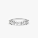 14K Solid Gold Cluster Natural Diamond Half Eternity Ring - Image 2