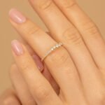 14K Solid Gold Cluster Natural Diamond Stacking Ring - 图片 3