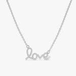 Cursive Diamond Love Necklace - 图片 2