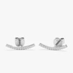 Curved Diamond Bar Studs - 图片 2