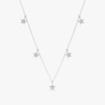 Dainty Diamond Star Drop Necklace - 图片 2