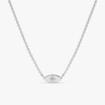 Dainty Solitaire Diamond Eye Necklace - 图片 2