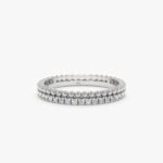 14K Solid Gold Natural Diamond & Bead Eternity Ring - Image 2
