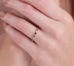 14K Solid Gold Diamond and Baguette Sapphire Eternity Ring - Image 5