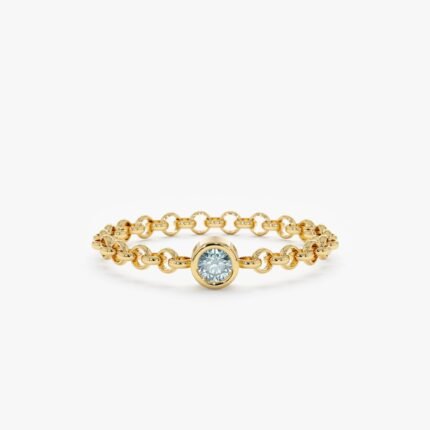 Aquamarine Chain Ring