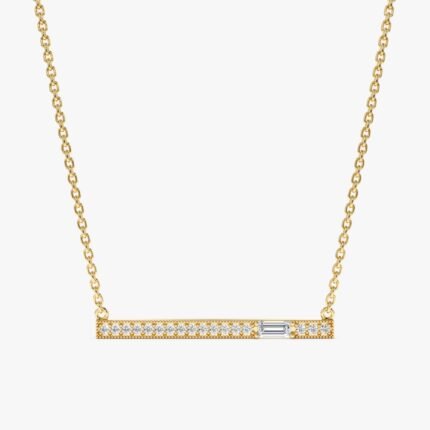 长方形钻石条形项链