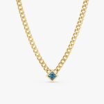 Blue Topaz Cuban Chain Necklace