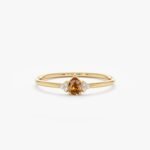 Citrine and Diamond Engagement Ring