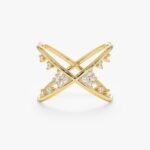 交叉钻石簇戒指