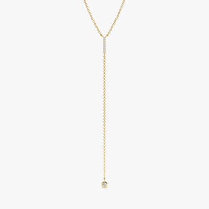 Diamond Bar Lariat Necklace
