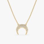 Diamond Crescent Horn Necklace