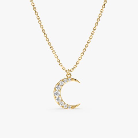 Diamond Crescent Moon Necklace, Francesca Diamond Crescent Moon Necklace