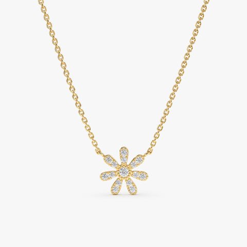 Diamond Daisy Necklace, Daisy Diamond Daisy Necklace