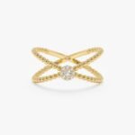 Diamond Flower Beaded X Ring