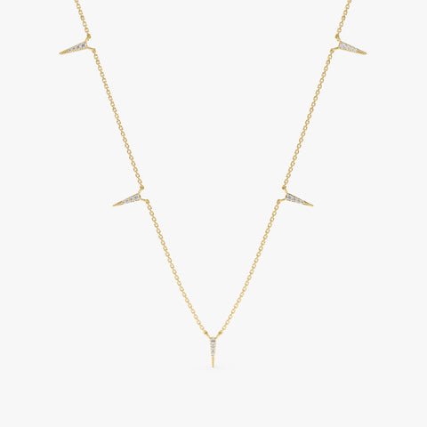 Diamond Spike Station Necklace, Roxy Diamond Spike Station Necklace