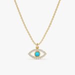 Diamonds & Turquoise Eye Necklace