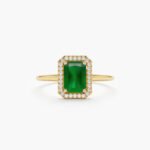 Emerald and Diamond Bold Engagement Ring