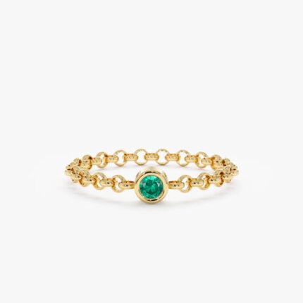 Emerald Chain Ring